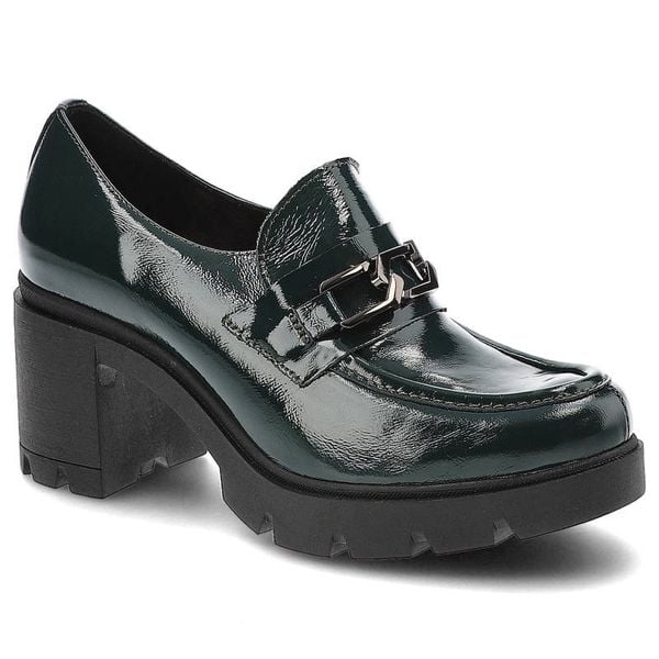 Zielone Półbuty Lemar Wygodne Skórzane Buty. Zielone półbuty wsuwane Lemar, z aplikacjami, ze skóry, eleganckie, bez obcasa, na obcasie. Za 299.00 zł.