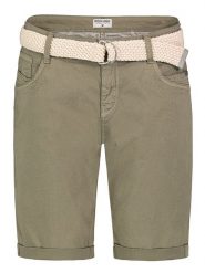 Stitch & Soul Bermudy w kolorze khaki rozmiar: XS. Brązowe szorty Stitch & Soul, z aplikacjami, ze skóry, klasyczne. Za 57.47 zł.