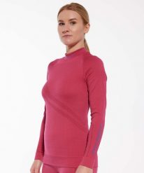 Bluza damska z wełną merino Brubeck THERMO WOOL by Pustelnik. Czerwone bluzy z kapturem Brubeck, na zimę, xl, bez wzorów, z dzianiny, bez kaptura, narciarskie. Za 243.99 zł.