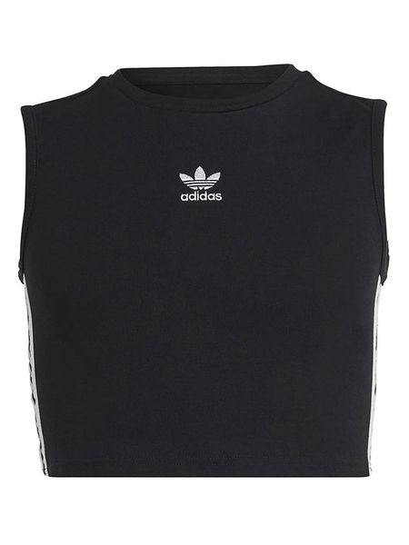 Adidas Top w kolorze czarnym rozmiar: 170. Czarne topy adidas, bez wzorów, bez kołnierzyka, bez ramiączek. Za 65.38 zł.