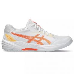 Damskie buty halowe Asics Gel-task 4. Białe buty treningowe ASICS, bez wzorów, ze skóry, bez zapięcia, do siatkówki. Za 426.00 zł.
