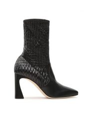Alberta Ferretti Botki 22251A6102 8011 Czarny. Czarne botki Alberta Ferretti, bez wzorów, ze skóry, bez obcasa, na słupku, bez zapięcia. Za 2,199.00 zł.