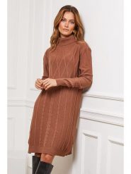 Joséfine Sukienka dzianinowa "Felicidad" w kolorze karmelowym rozmiar: XL. Brązowe sukienki Joséfine, na co dzień, xl, bez wzorów, z dzianiny, bez kołnierzyka, bez ramiączek, midi, proste. Za 195.99 zł.