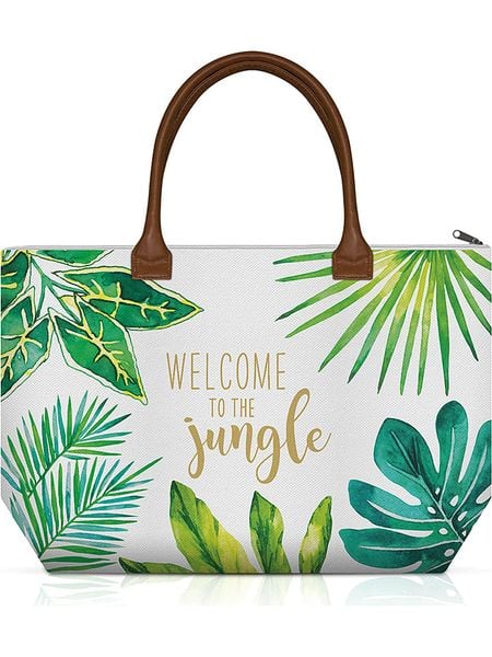Ppd Shopper bag "Jungle" w kolorze zielono-białym - 55 x 38 x 16 cm rozmiar: onesize. Białe shopper bag PPD, bez wzorów, z materiału, bez dodatków. Za 52.99 zł.