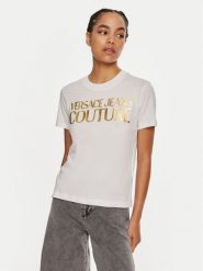 Versace Jeans Couture T-Shirt 77HAHT01 CJ00T Biały Regular Fit. Białe t-shirty Versace Jeans Couture, s, bez wzorów, z bawełny, bez kołnierzyka, bez ramiączek. Za 259.99 zł.