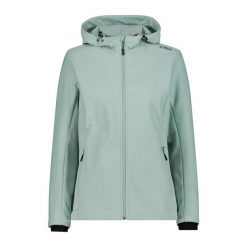 Kurtka damska softshell z kapturem CMP Honeycomb. Niebieskie kurtki przejściowe sportowe CMP, xs, bez wzorów, z dzianiny, z kapturem, trekkingowe. Za 342.50 zł.