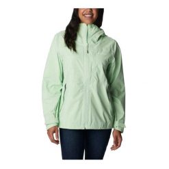 Kurtka Damska AmpliDry Waterproof Shell Jacket. Zielone kurtki przeciwdeszczowe Columbia, bez wzorów, bez kaptura, trekkingowe. Za 649.99 zł.