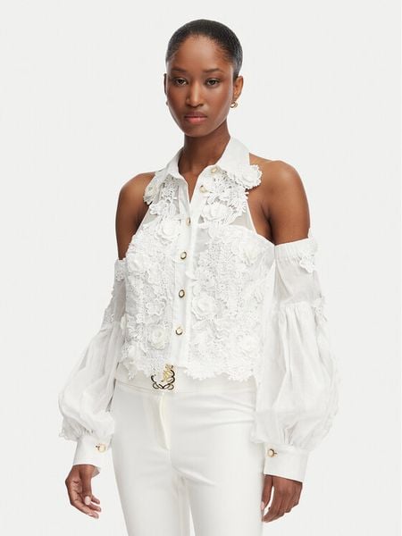 Babylon Koszula W MF0308 Biały Regular Fit. Białe koszule Babylon, bez wzorów, bez kołnierzyka, bez ramiączek. Za 1,689.00 zł.