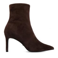 Botki GINO ROSSI. Brązowe botki Gino Rossi, bez wzorów, bez obcasa, na szpilce, bez zapięcia. Za 329.99 zł.