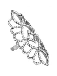 MENTHE À L'O Pierścionek z kryształami rozmiar: 60. Szare pierścionki MENTHE À L'O, z kryształem, metalowe. Za 113.10 zł.