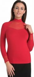 Teyli Golf damski z wiskozy Mila czerwony XXL Czerwony. Czerwone swetry Teyli, xxl, bez wzorów, z wiskozy, bez ramiączek. Za 128.58 zł.