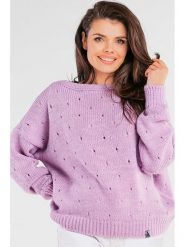 Awama Sweter w kolorze fioletowym rozmiar: onesize. Różowe swetry Awama, bez wzorów, bez ramiączek. Za 92.42 zł.