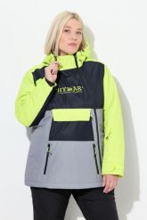 Damskie Kurtka HYPRAR Performance wodoodporna dwukierunkowy zamek błyskawiczny. Szare kurtki narciarskie Ulla Popken, plus size, bez wzorów, z materiału, z kapturem, narciarskie. Za 849.99 zł.