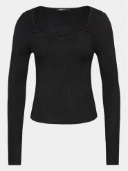 Gina Tricot Bluzka 21217 Czarny Slim Fit. Czarne bluzki Gina Tricot, xl, bez wzorów, z syntetyku, bez kołnierzyka, bez ramiączek. Za 69.99 zł.