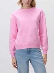 Bluza w paski z haftem - pastelowy róż. Czerwone bluzy Reserved, l, bez wzorów, z bawełny, bez ramiączek, bez kaptura. Za 89.99 zł.