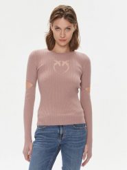 Pinko Sweter Tricheco 102019 A18M Różowy Regular Fit. Czerwone swetry Pinko, m, bez wzorów, z wełny, bez ramiączek. Za 559.00 zł.