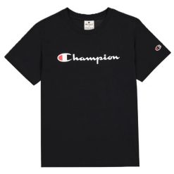 T-shirt Damski Z Bawełny Z Krótkim Rękawem. Czarne t-shirty Champion, m, bez wzorów, z bawełny, sportowe, bez kołnierzyka, bez ramiączek. Za 132.99 zł.