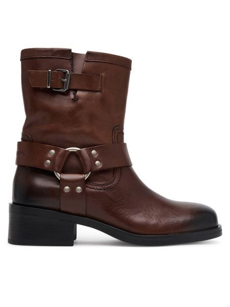 Tommy Jeans Botki Tjw Biker EN0EN02811 Brązowy. Brązowe botki Tommy Jeans, bez wzorów, z jeansu, bez obcasa, na płaskiej podeszwie, bez zapięcia. Za 629.99 zł.