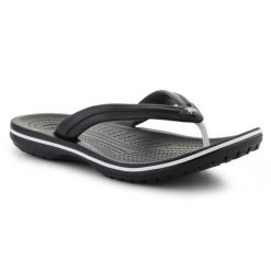 Klapki Crocs Crocband Flip Black U 11033-001 czarne. Czarne klapki bez wzorów, eleganckie, bez obcasa, bez zapięcia. Za 271.50 zł.