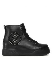 Liu Jo Botki Tami 07 BF3161 P0102 Czarny. Czarne botki Liu Jo, bez wzorów, ze skóry, bez obcasa, na płaskiej podeszwie, bez zapięcia. Za 529.99 zł.