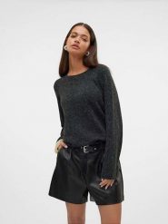 Vero Moda Sweter "Doffy Shine" w kolorze czarnym rozmiar: S. Czarne swetry Vero Moda, s, bez wzorów, ze splotem, bez ramiączek. Za 70.41 zł.