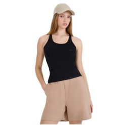 Koszulka bez rękawów damska. Czarne t-shirty sportowe 4f, s, z aplikacjami, z bawełny, bez ramiączek. Za 59.99 zł.