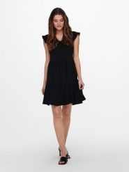 ONLY Sukienka "May" w kolorze czarnym rozmiar: L. Czarne sukienki ONLY, l, bez wzorów, z bawełny, bez kołnierzyka, bez ramiączek, mini. Za 79.95 zł.
