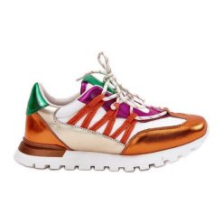 Skórzane Półbuty Sneakersy Damskie Artiker 56C1737 Multikolor wielokolorowe. Półbuty wsuwane bez wzorów, ze skóry, bez obcasa. Za 379.85 zł.