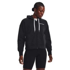 Bluza Rozpinana Damska Skrypt Polar Essential. Czarne bluzy z kapturem Under Armour, m, bez wzorów, z bawełny, z kapturem, na fitness i siłownię. Za 239.99 zł.