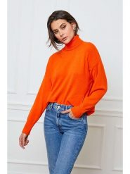 Joséfine Golf "Elona" w kolorze pomarańczowym rozmiar: M. Pomarańczowe swetry Joséfine, m, bez wzorów, z kaszmiru, bez ramiączek. Za 200.45 zł.