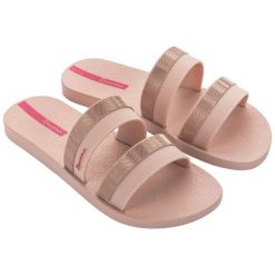 Klapki Ipanema Mesh Slide 83649 BB780 różowe. Czerwone klapki bez wzorów, z materiału, sportowe, bez obcasa, bez zapięcia. Za 217.68 zł.