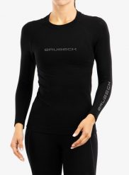 Bluza termoaktywna damska Brubeck 3D Run PRO LS Shirt. Czarne bluzy bez kaptura Brubeck, s, bez wzorów, z materiału, bez kaptura, do biegania. Za 181.49 zł.