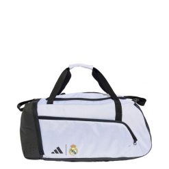 Torba Real Madrid Home Duffel. Białe torby sportowe adidas, bez wzorów, z materiału, na ramię. Za 239.00 zł.