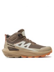 Salomon Trekkingi Elixir Activ Mid Gore-Tex L47457200 Beżowy. Brązowe buty trekkingowe Salomon, z gore-texu, bez zapięcia. Za 549.99 zł.