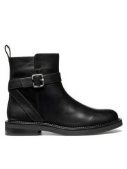 Geox Botki D Serilda D66WYB 43 C9999 Czarny. Czarne botki Geox, bez wzorów, ze skóry, bez obcasa, na płaskiej podeszwie, bez zapięcia. Za 589.99 zł.