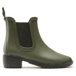 Sztyblety EMU Australia. Zielone botki Emu Australia, bez wzorów, bez obcasa, na płaskiej podeszwie, bez zapięcia. Za 239.99 zł.
