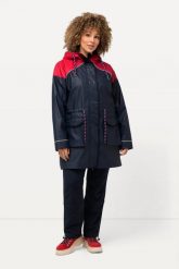 Damskie Kurtka przeciwdeszczowa HYPRAR hydrofobowa kaptur. Niebieskie kurtki przeciwdeszczowe Ulla Popken, plus size, bez wzorów, z bawełny, z kapturem. Za 679.99 zł.
