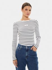 Calvin Klein Jeans Sweter J20J223611 Biały Slim Fit. Białe swetry Calvin Klein Jeans, l, bez wzorów, z jeansu, bez ramiączek. Za 149.99 zł.