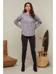 Soft Cashmere Bluza w kolorze szarym rozmiar: 38/40. Szare bluzy Soft Cashmere, bez wzorów, z kapturem. Za 104.99 zł.