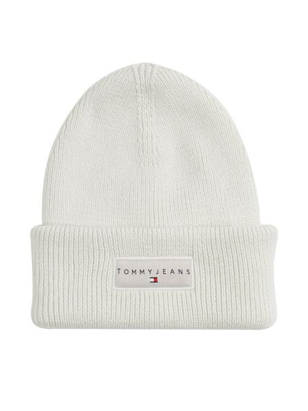 Tommy Jeans Czapka Tjw Linear Beanie AW0AW17913 Biały. Białe czapki zimowe Tommy Jeans, bez wzorów, z bawełny. Za 129.99 zł.