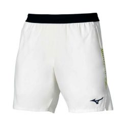 Szorty Mizuno Amplify. Białe szorty sportowe Mizuno, bez wzorów, z materiału, tenisowe. Za 255.85 zł.