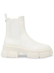 Steve Madden Skórzane sztyblety w kolorze kremowym rozmiar: 41. Brązowe botki Steve Madden, bez wzorów, sportowe, bez zapięcia. Za 298.45 zł.