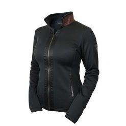 Polar damski zapinany na zamek Equestrian Stockholm. Czarne bluzy z polaru EQUESTRIAN STOCKHOLM, bez wzorów, z polaru, do jazdy konnej. Za 557.00 zł.