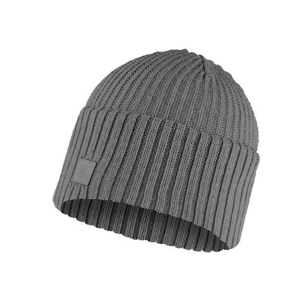 Czapka zimowa Knitted Rutger. Szare czapki zimowe Buff, bez wzorów, z dzianiny. Za 129.99 zł.