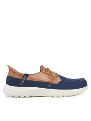 Skechers Mokasyny On-The-Go Flex-Palmilla 136536/NVY Granatowy. Niebieskie mokasyny Skechers, bez wzorów, z materiału. Za 319.99 zł.