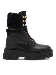 Eva Minge Trzewiki ALICANTE-2605 Czarny. Czarne botki Eva Minge, bez wzorów, ze skóry, bez obcasa, na płaskiej podeszwie, bez zapięcia. Za 419.99 zł.