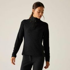 Bluza damska z suwakiem 1/4 Glamourize III Dare 2b. Czarne bluzy Dare 2b, na zimę, bez wzorów, z dzianiny, bez kaptura, narciarskie. Za 119.99 zł.