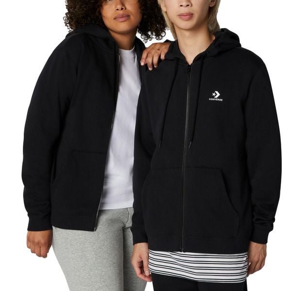 Bluza z Kapturem I Suwakiem Na Całej Długości Go-To Embroidered Star Chevron Ro…. Czarne bluzy Converse, l, bez wzorów, z kapturem. Za 272.30 zł.