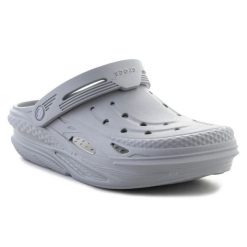 Klapki Crocs Off Grid Clog 209501-007 szare. Szare klapki bez wzorów, sportowe, bez obcasa, bez zapięcia. Za 374.47 zł.