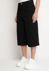 Czarne Szorty Jeansowe Typu Bermudy z Wysokim Stanem Sonathra. Czarne szorty Born2be, bez wzorów, z bawełny, eleganckie. Za 109.99 zł.